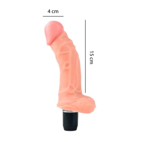 Vibrador con testículos ultra realista y flexible